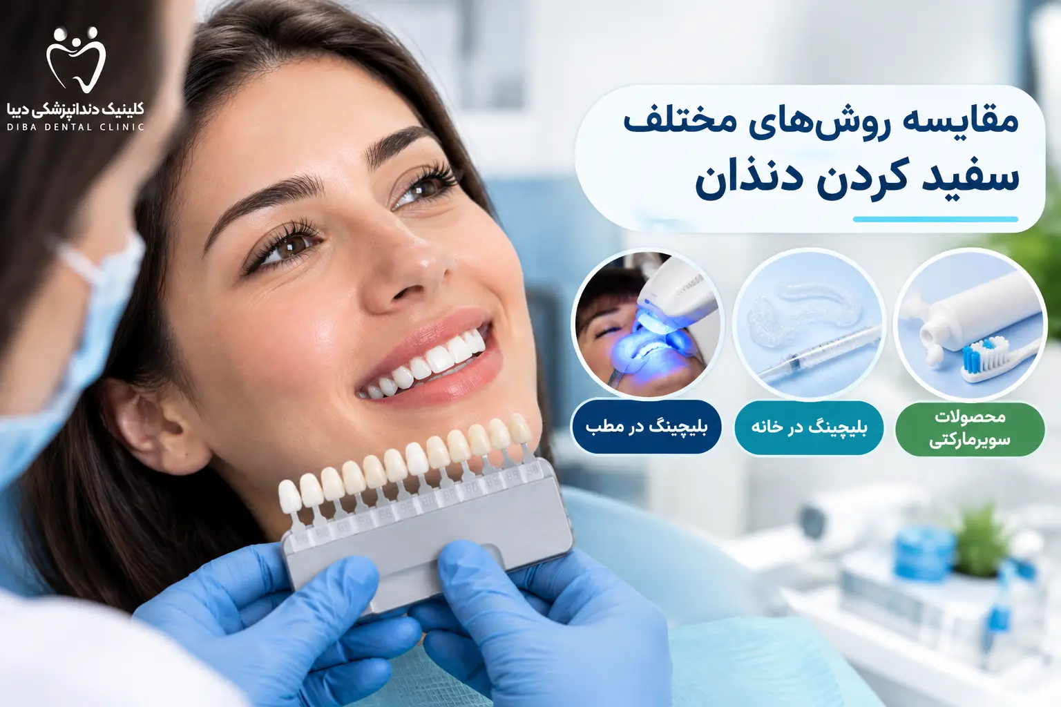 مقایسه روشهای مختلف سفید کردن دندان